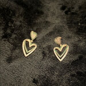 Elegant Rose Gold Heart Drop Earrings